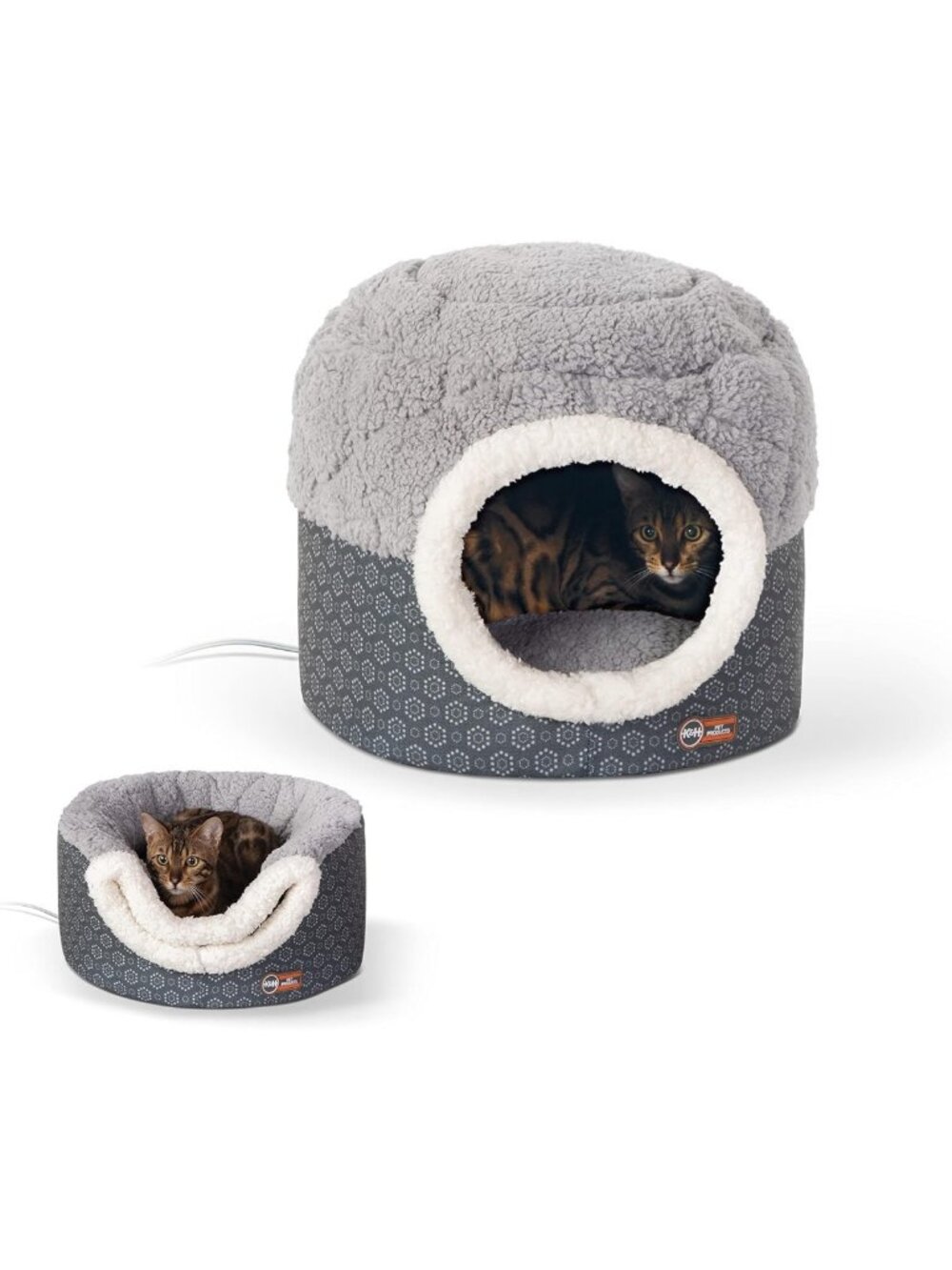 Cozy Heated Cat Bed - Thermo-Pet Nest Indoor, Safety Listed, Small Gray, 4W